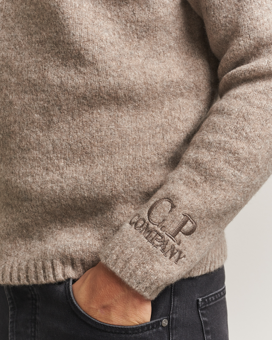 Herren | Pullover | C.P. Company | Merino Extra Fine Knitted Polo Taupe