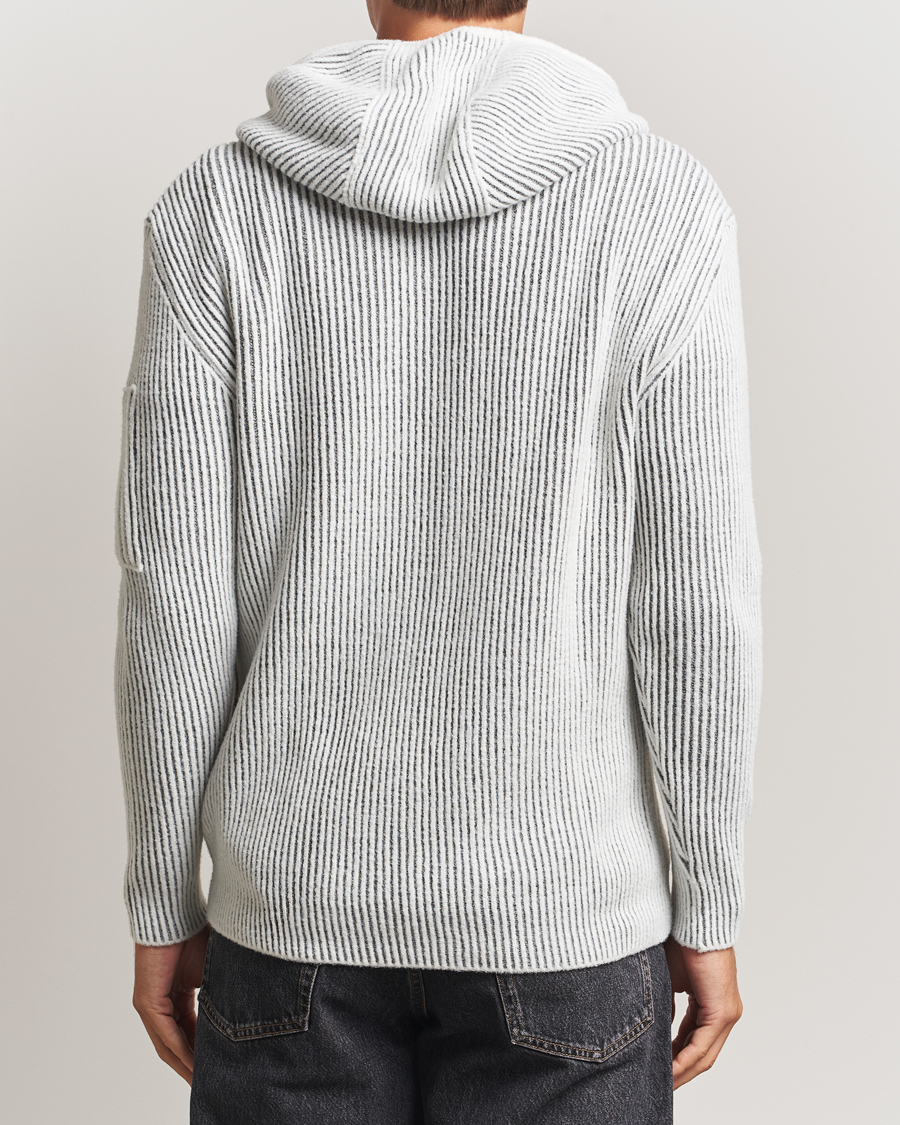 Herren | Pullover | C.P. Company | Knitted Full Zip Hood White/Grey