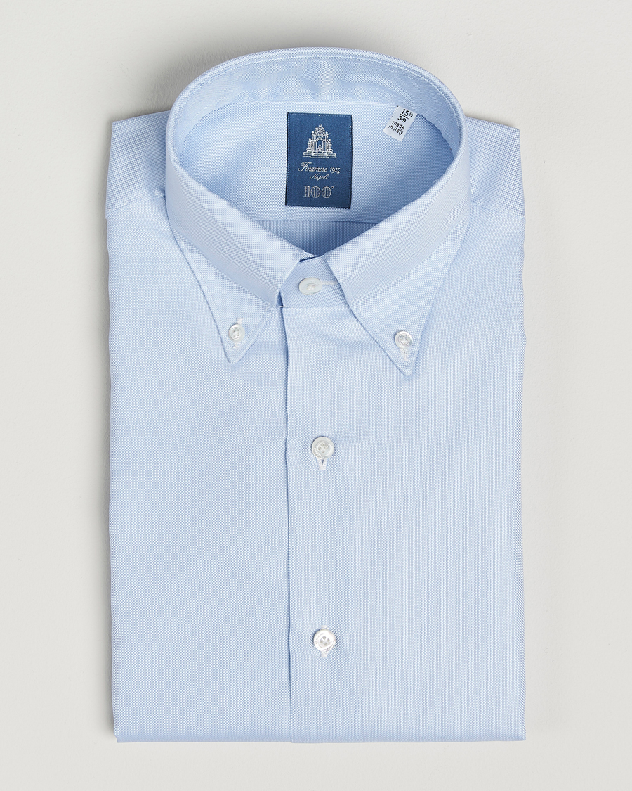 Herren | Hemden | Finamore Napoli | Milano Slim Oxford Button Down Shirt Light Blue