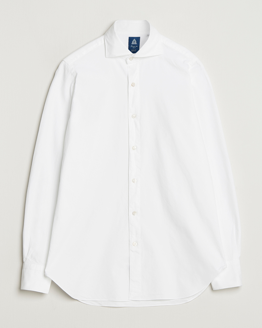 Herren | Hemden | Finamore Napoli | Gaeta Flannel Sport Shirt White