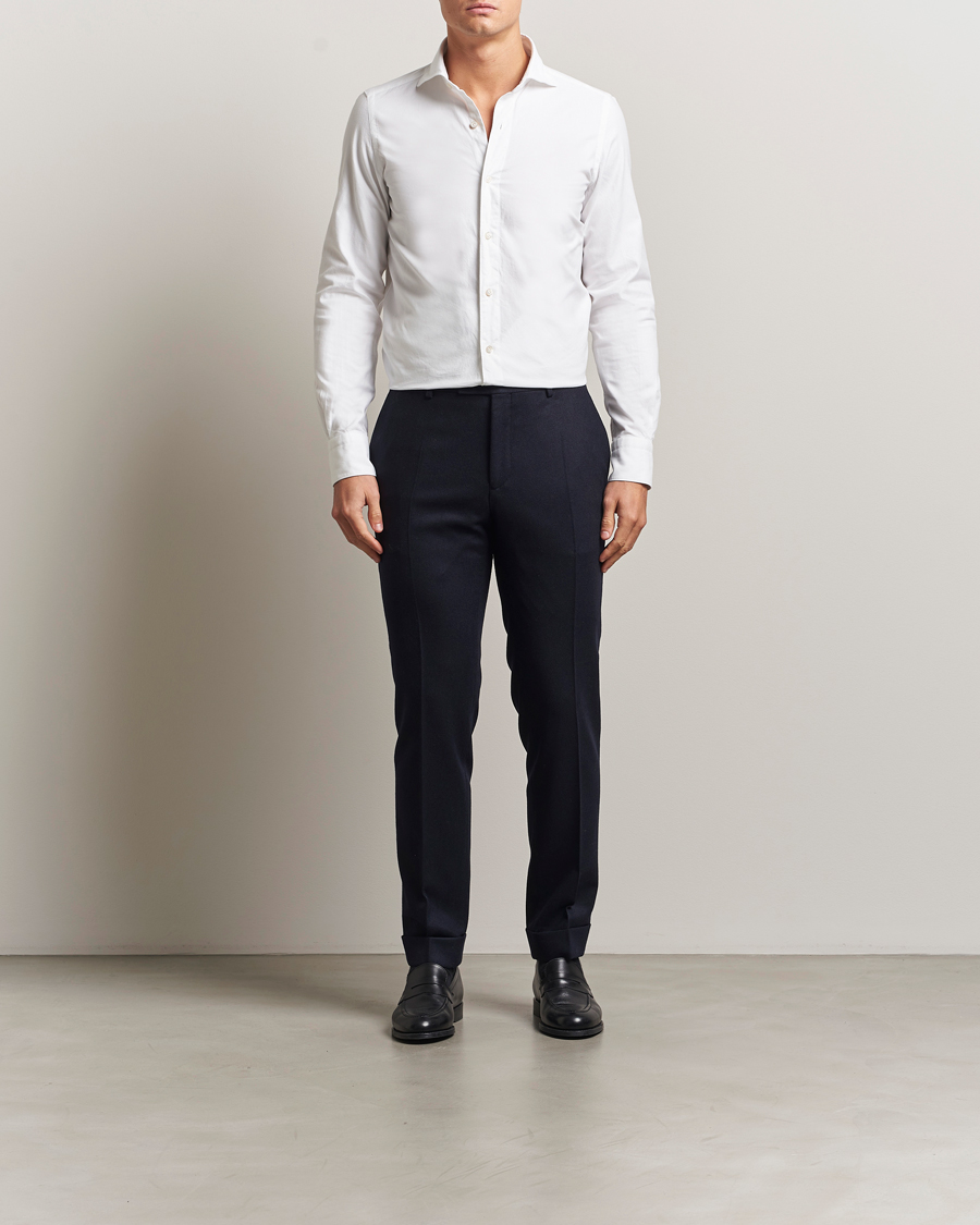 Herren | Hemden | Finamore Napoli | Gaeta Flannel Sport Shirt White