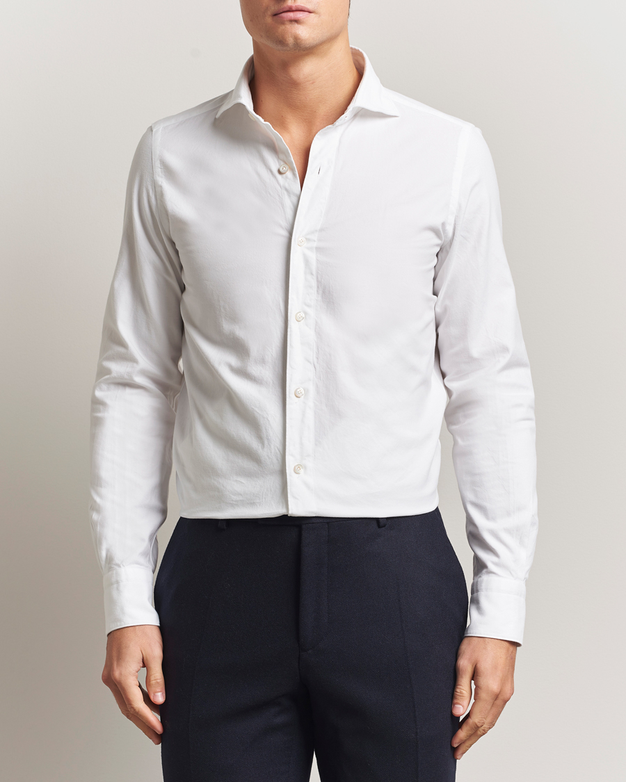 Herren | Hemden | Finamore Napoli | Gaeta Flannel Sport Shirt White