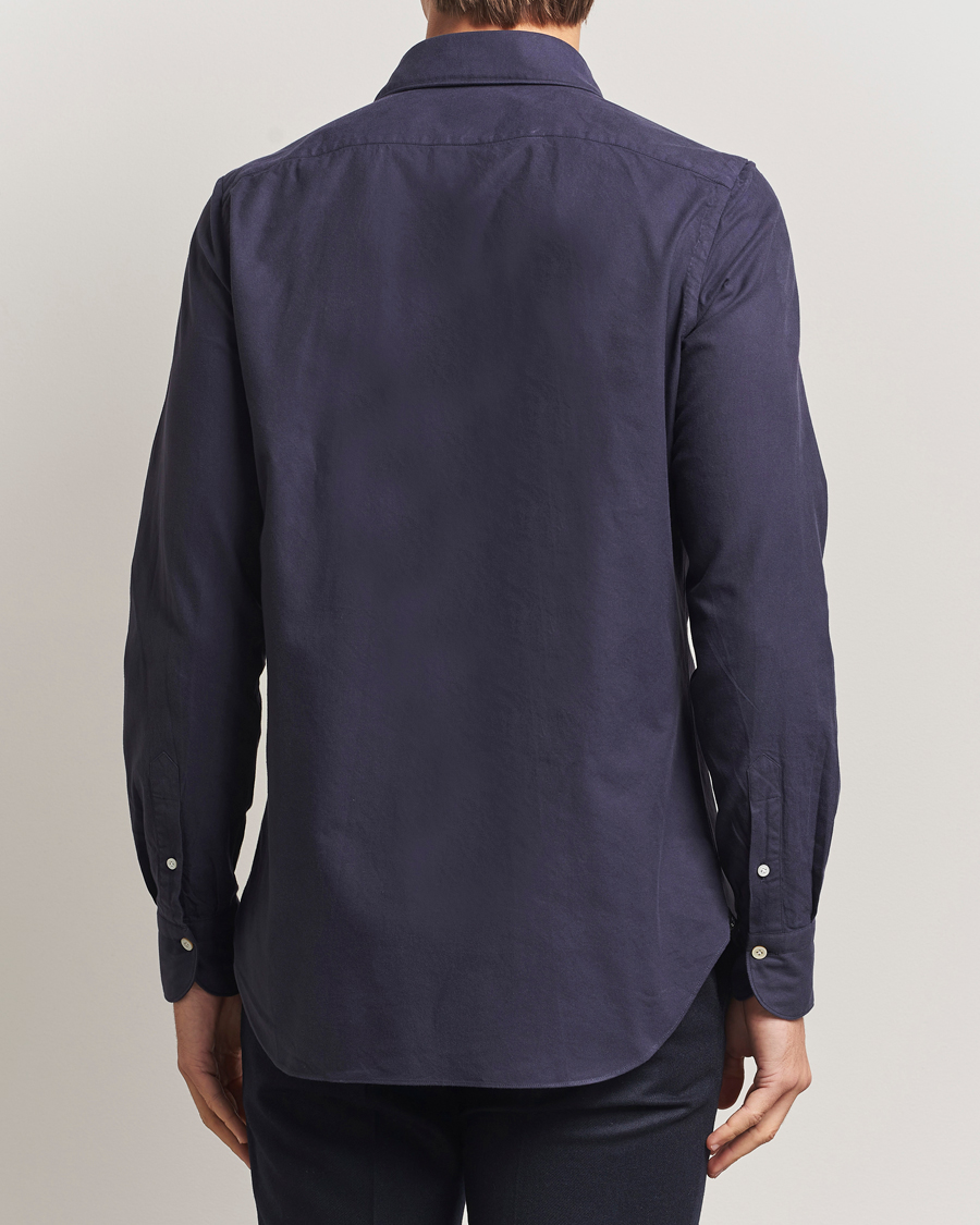 Herren | Hemden | Finamore Napoli | Gaeta Flannel Sport Shirt Navy
