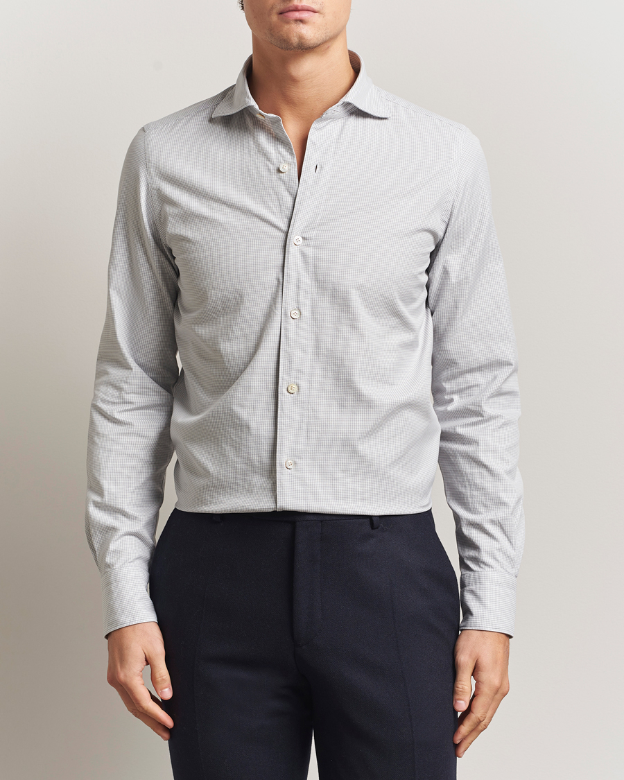 Herren | Hemden | Finamore Napoli | Gaeta Flannel Sport Shirt Light Grey