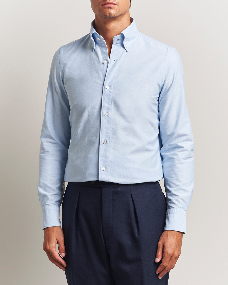 Herren | Hemden | Finamore Napoli | Gaeta Oxford Button Down Shirt Light Blue