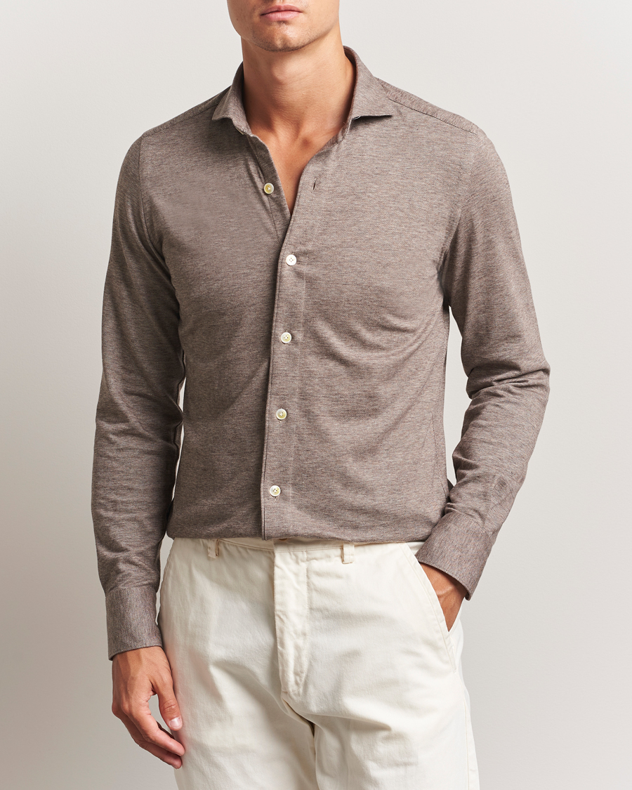 Herren | Hemden | Finamore Napoli | Cotton/Cashmere Jersey Polo Beige