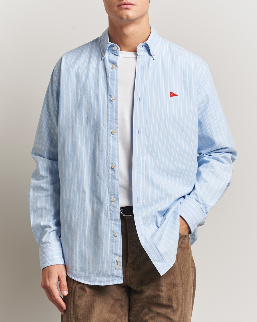 Herren | Hemden | Forét | Flag Regular Fit Oxford Shirt Light Blue Stripe