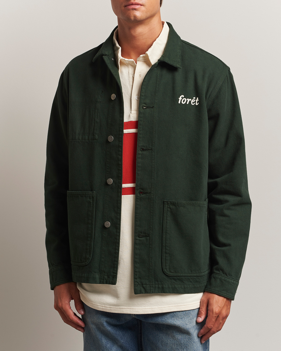 Herren | Hemden | Forét | Wood Twill Overshirt Dark Green