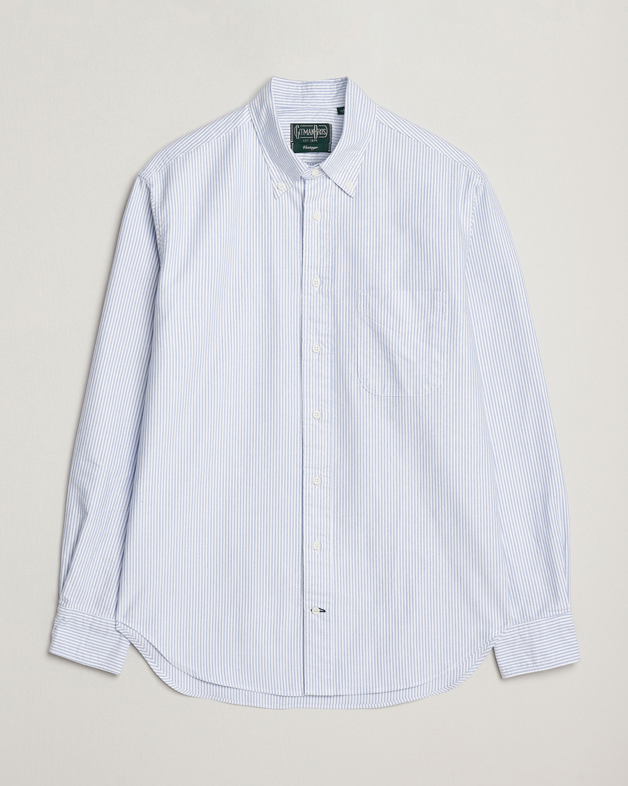 Herren | Hemden | Gitman Vintage | Oxford Button Down Shirt Light Blue Stripe