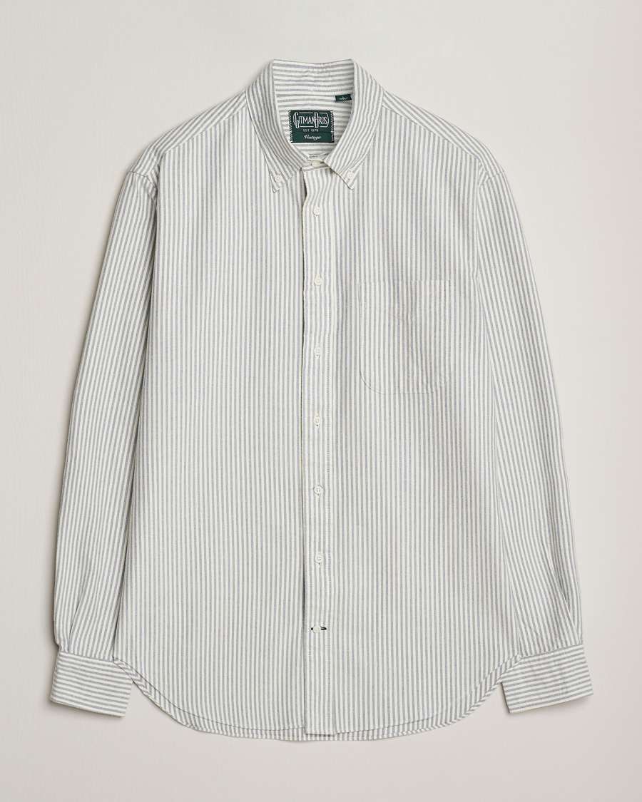 Herren | Hemden | Gitman Vintage | Brushed Oxford Button Down Shirt Blue Stripe
