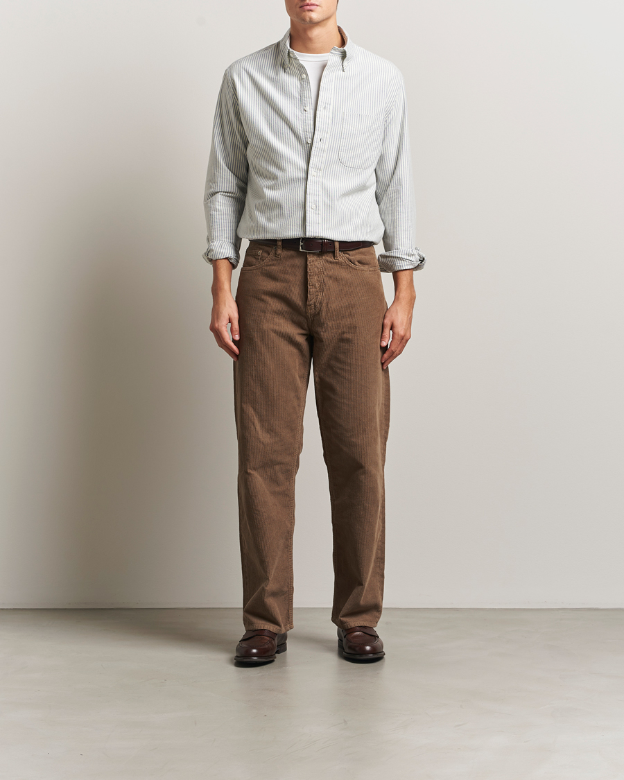 Herren | Hemden | Gitman Vintage | Brushed Oxford Button Down Shirt Blue Stripe
