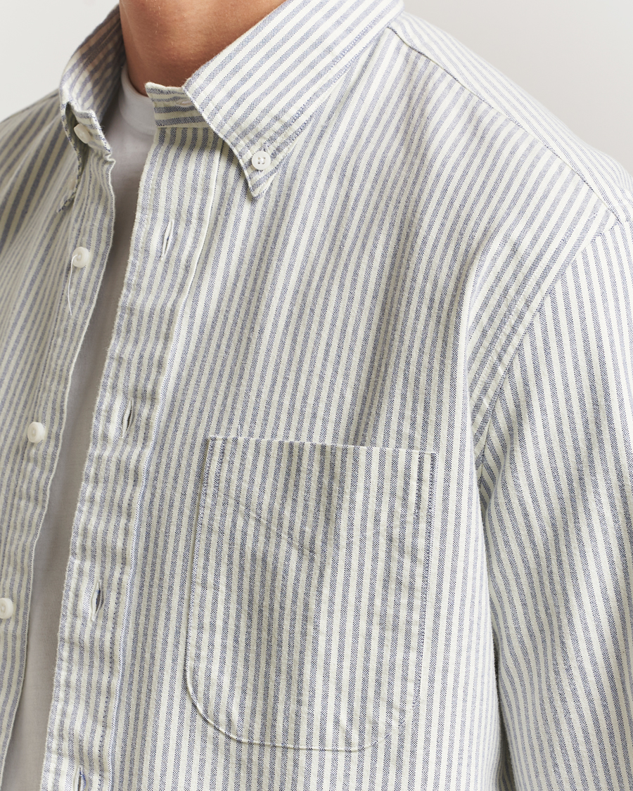 Herren | Hemden | Gitman Vintage | Brushed Oxford Button Down Shirt Blue Stripe