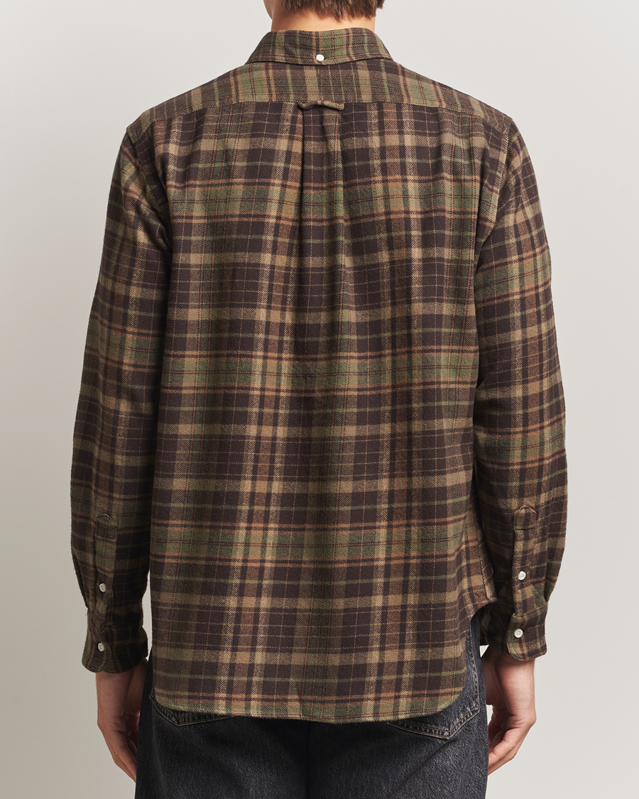 Herren | Hemden | Gitman Vintage | Brushed Winter Madras Button Down Shirt Brown/Olive