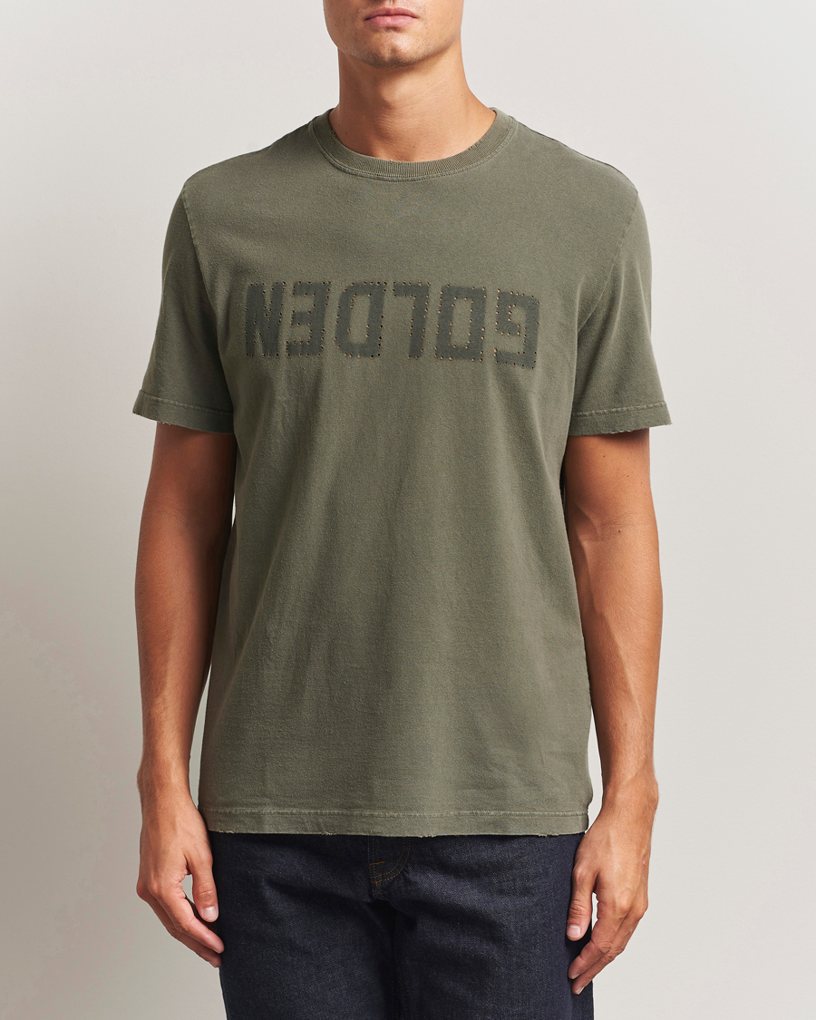 Herren | T-Shirts | Golden Goose | Cotton Logo T-Shirt Dusty Olive