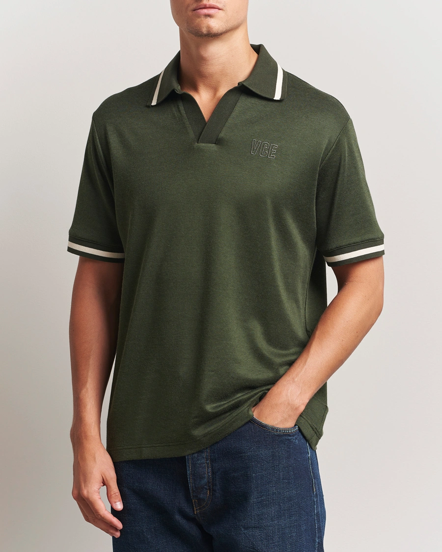 Herren | Poloshirts | Golden Goose | Micro Piquet Knit Polo Grape Leaf
