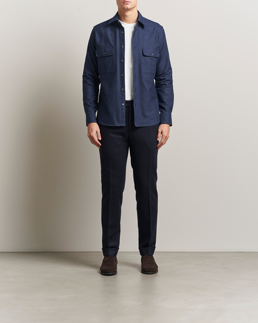 Herren | Hemden | Grigio | Heavy Twill Overshirt Navy