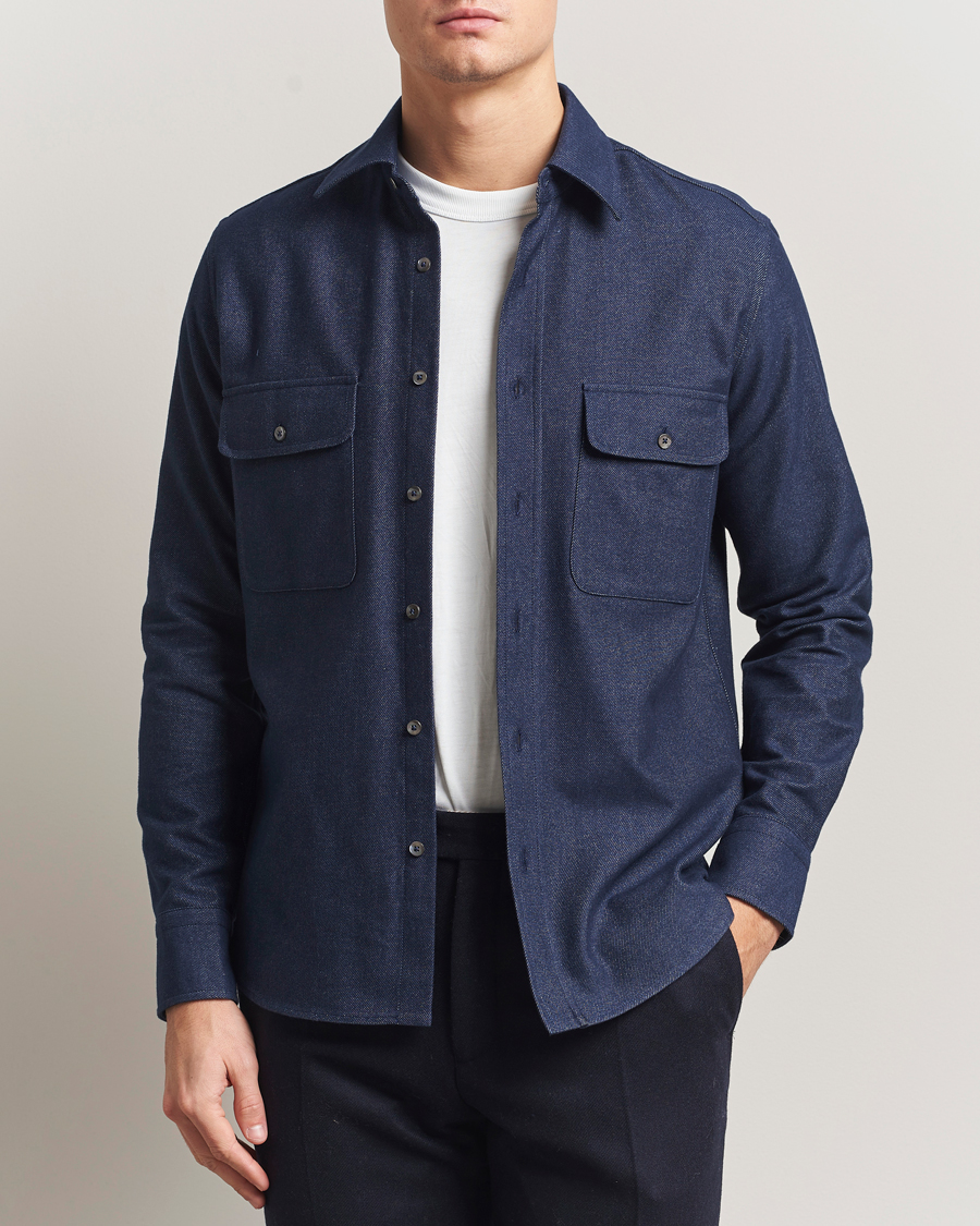Herren | Hemden | Grigio | Heavy Twill Overshirt Navy