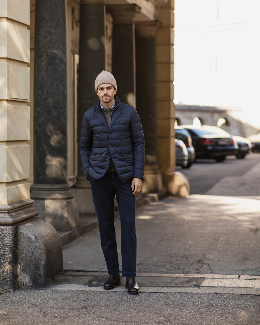 Herren | Jacken | Herno | Nylon Down Blazer Navy