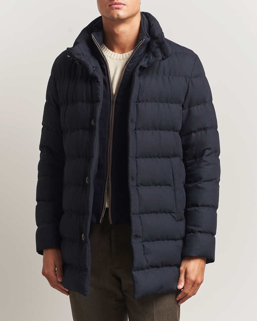 Herren | Jacken | Herno | Flannel Down Coat Navy