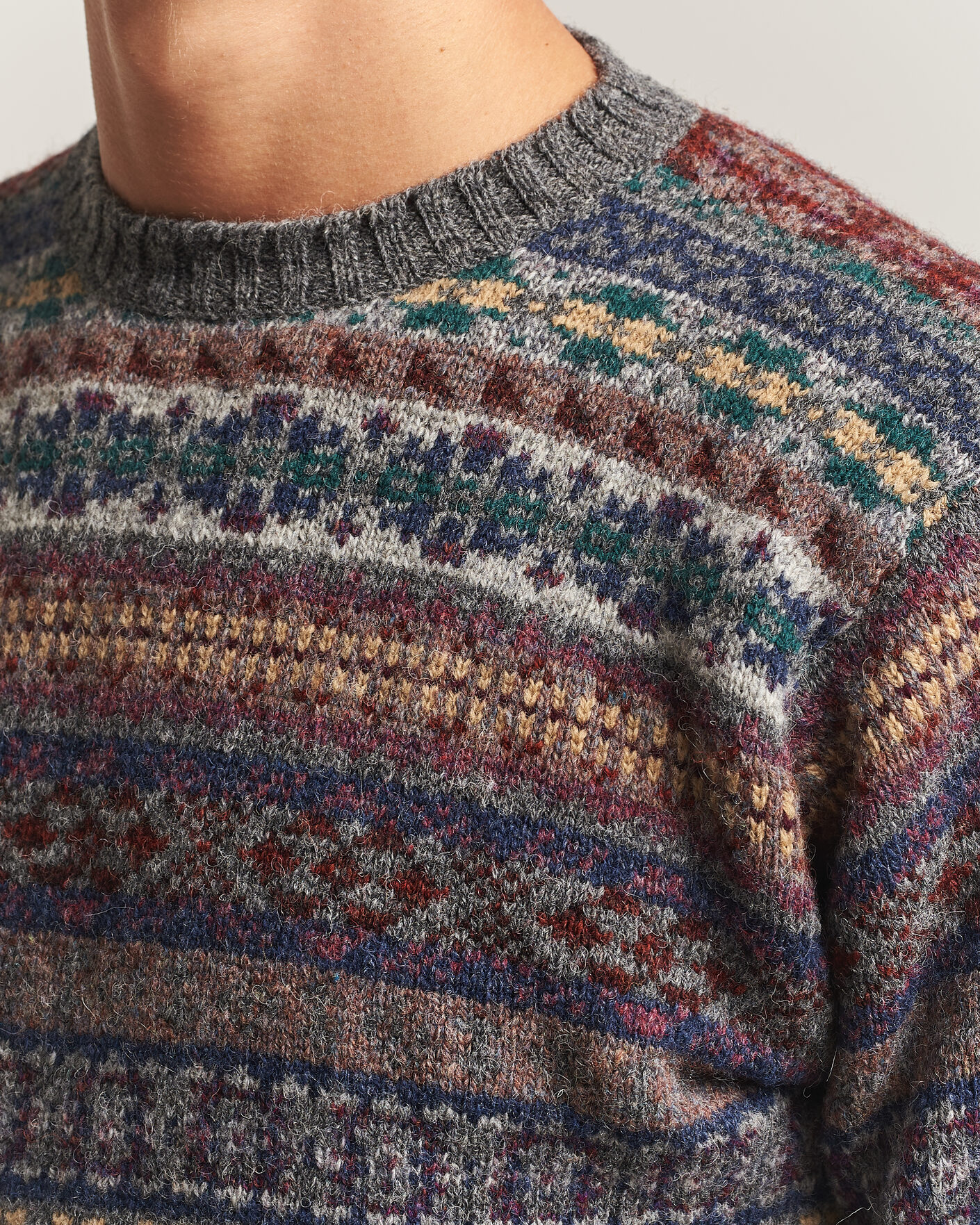 Herren | Pullover | Jamieson's of Shetland | Jamiesons Of Shetland All Over Fair Isle Pullover Crew Neck Multi