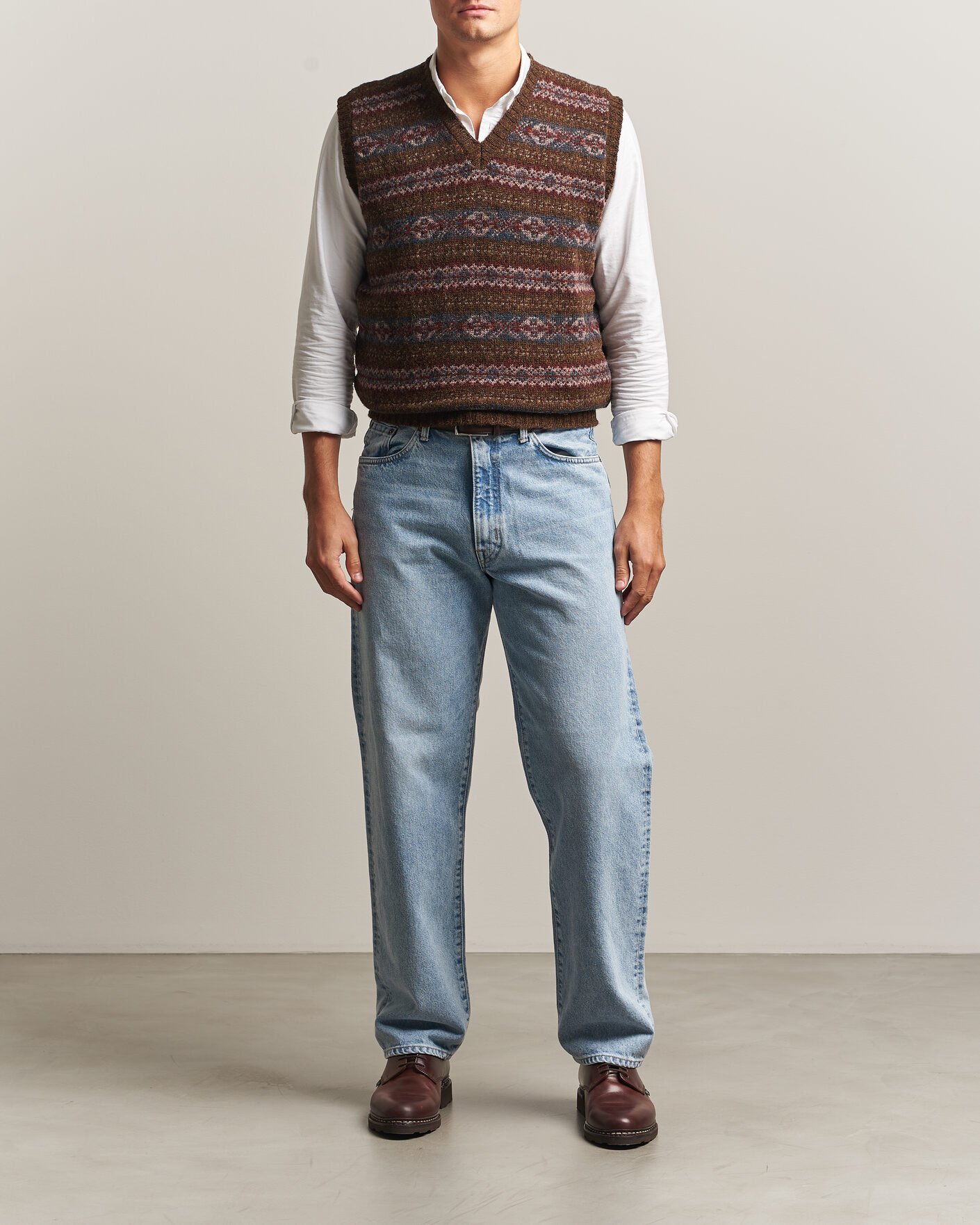 Herren | Pullover | Jamieson's of Shetland | Jamiesons Of Shetland All Over Fair Isle Slipover Moss Green