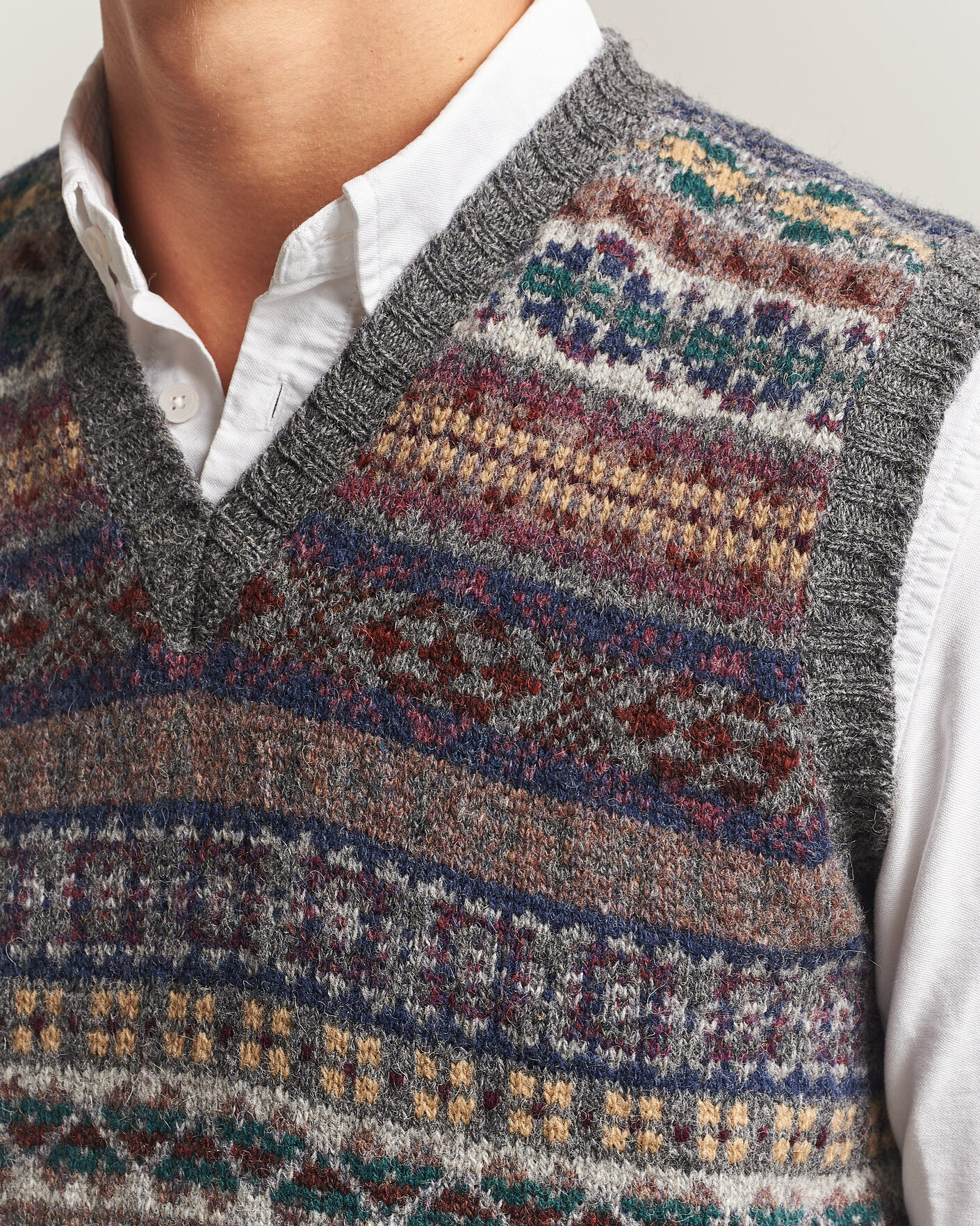 Herren | Pullover | Jamieson's of Shetland | Jamiesons Of Shetland All Over Fair Isle Slipover Multi