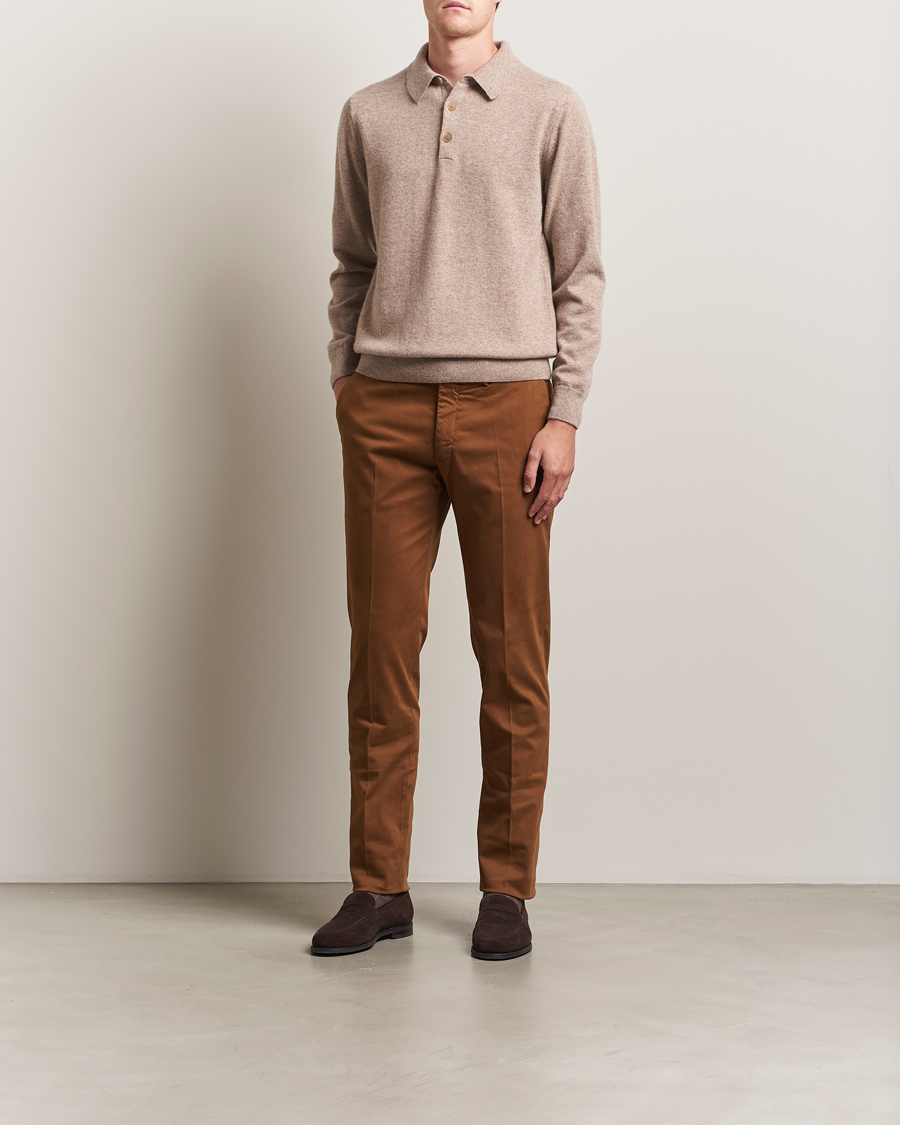 Herren | Hosen | Incotex | Slim Fit Cotton Stretch Chinos Brown