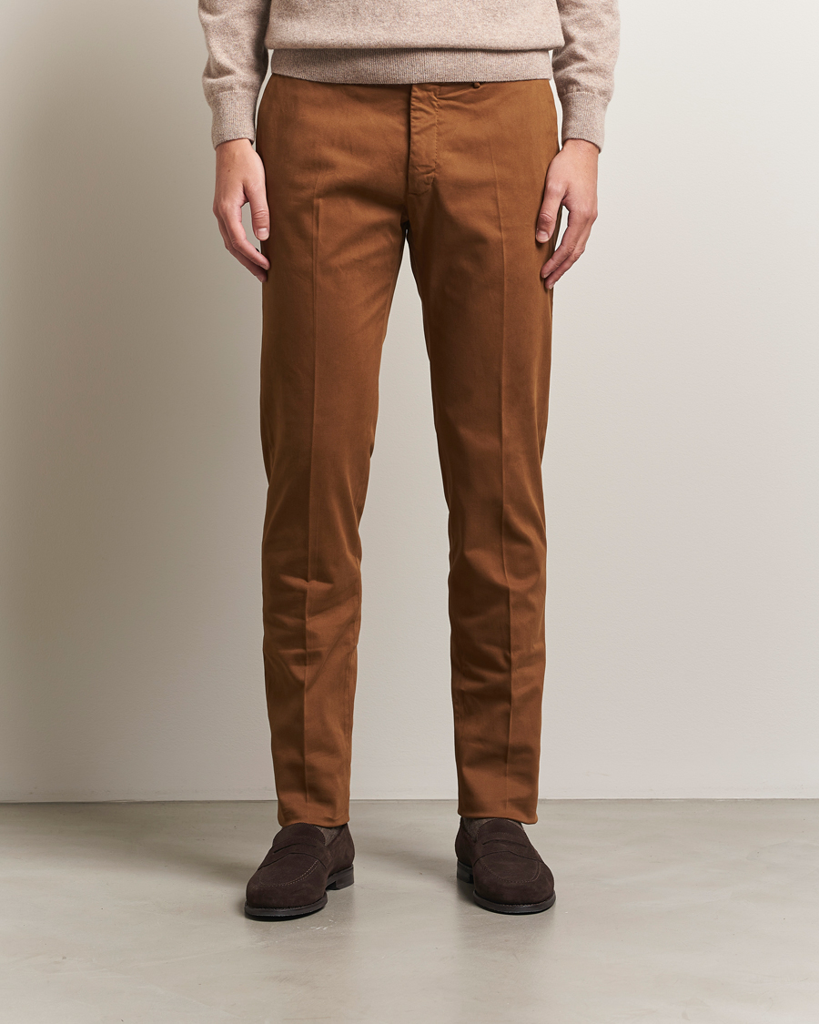 Herren | Hosen | Incotex | Slim Fit Cotton Stretch Chinos Brown