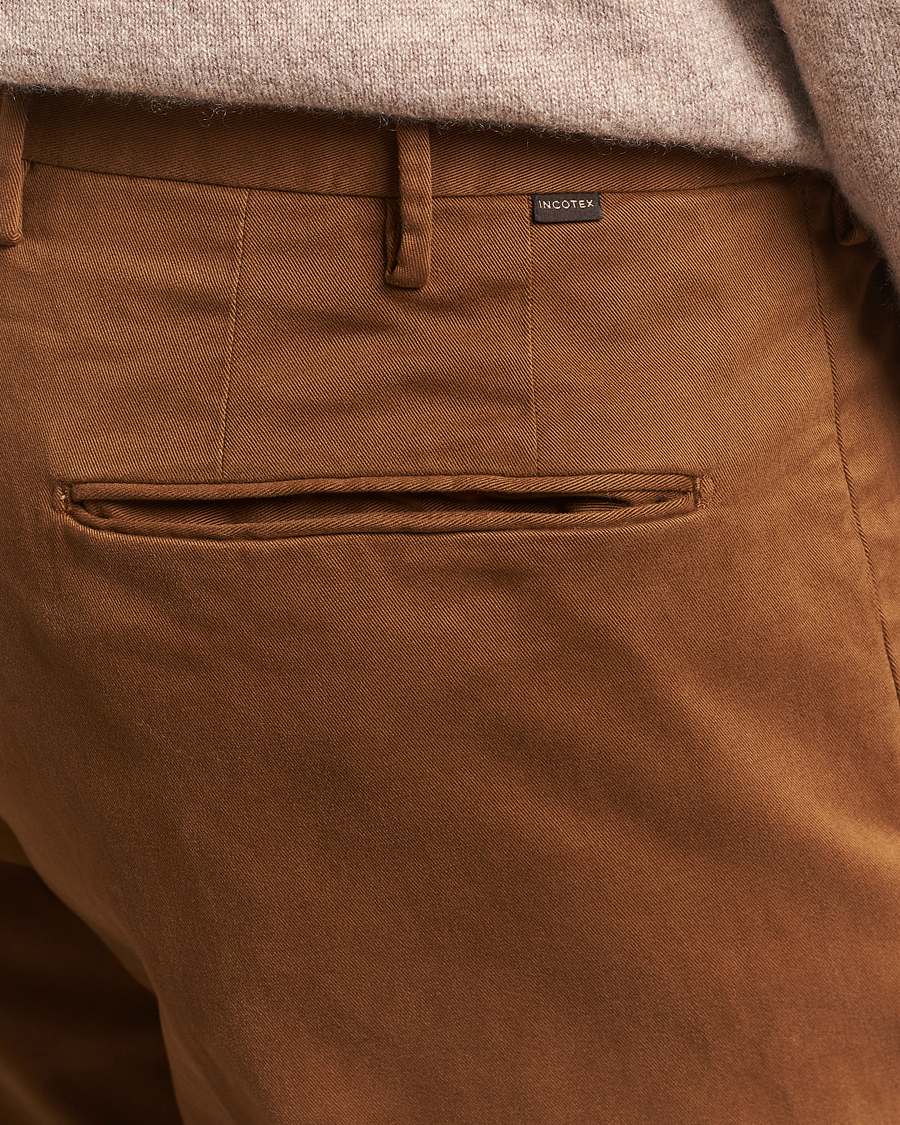 Herren | Hosen | Incotex | Slim Fit Cotton Stretch Chinos Brown