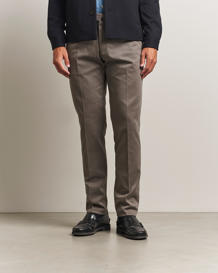 Herren | Hosen | Incotex | Slim Fit Cotton Stretch Chinos Grey