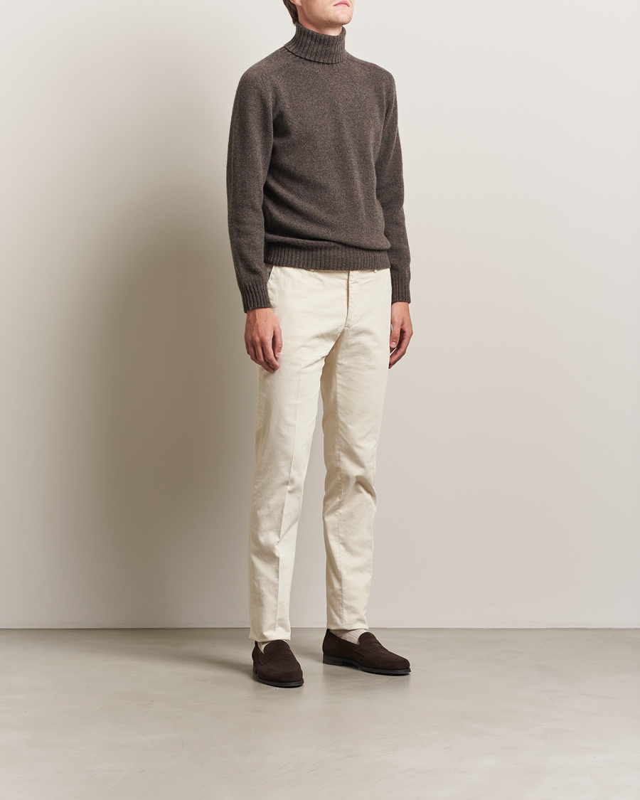 Herren | Hosen | Incotex | Slim Fit Baby Corduroy Trousers Off White