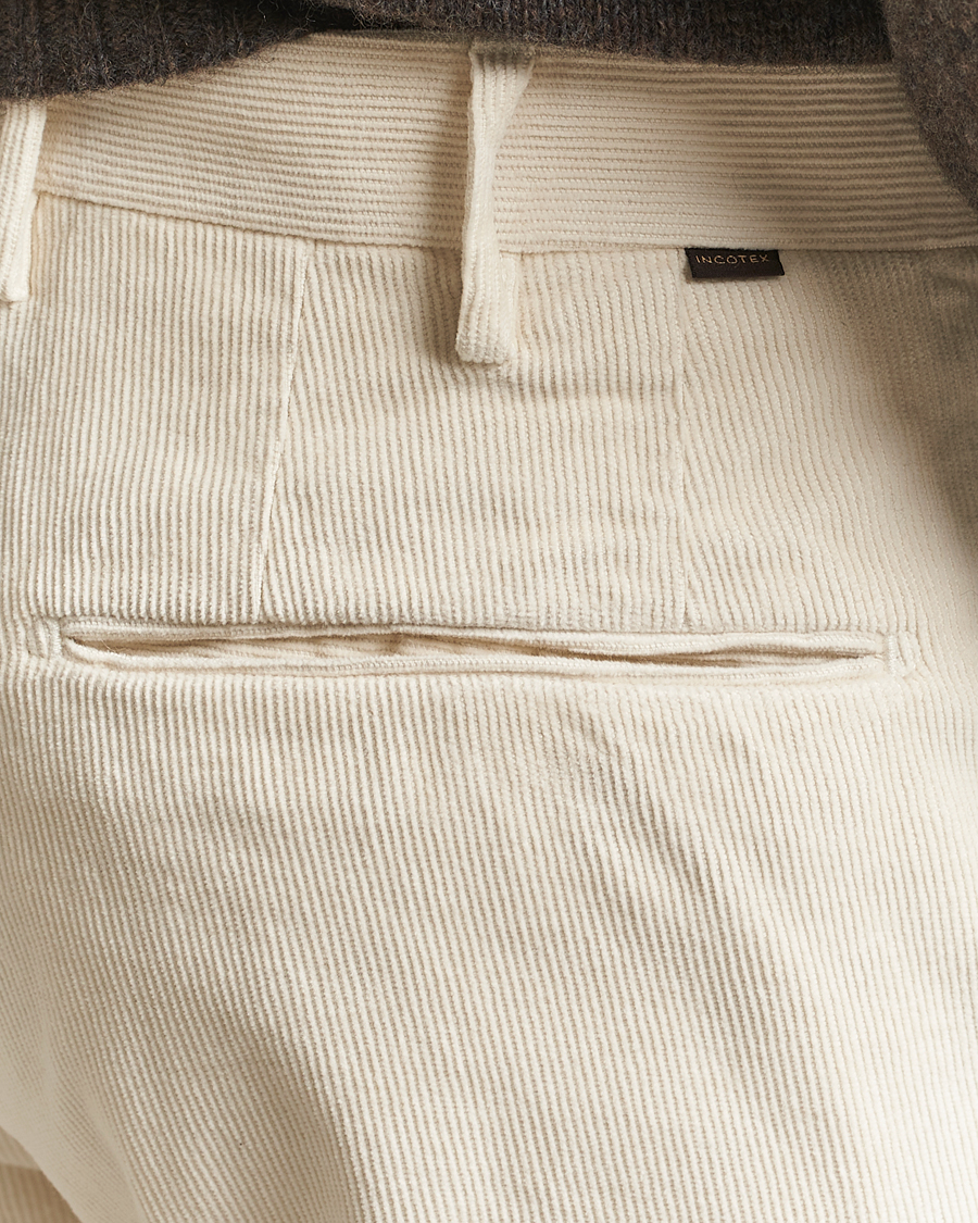 Herren | Hosen | Incotex | Slim Fit Baby Corduroy Trousers Off White