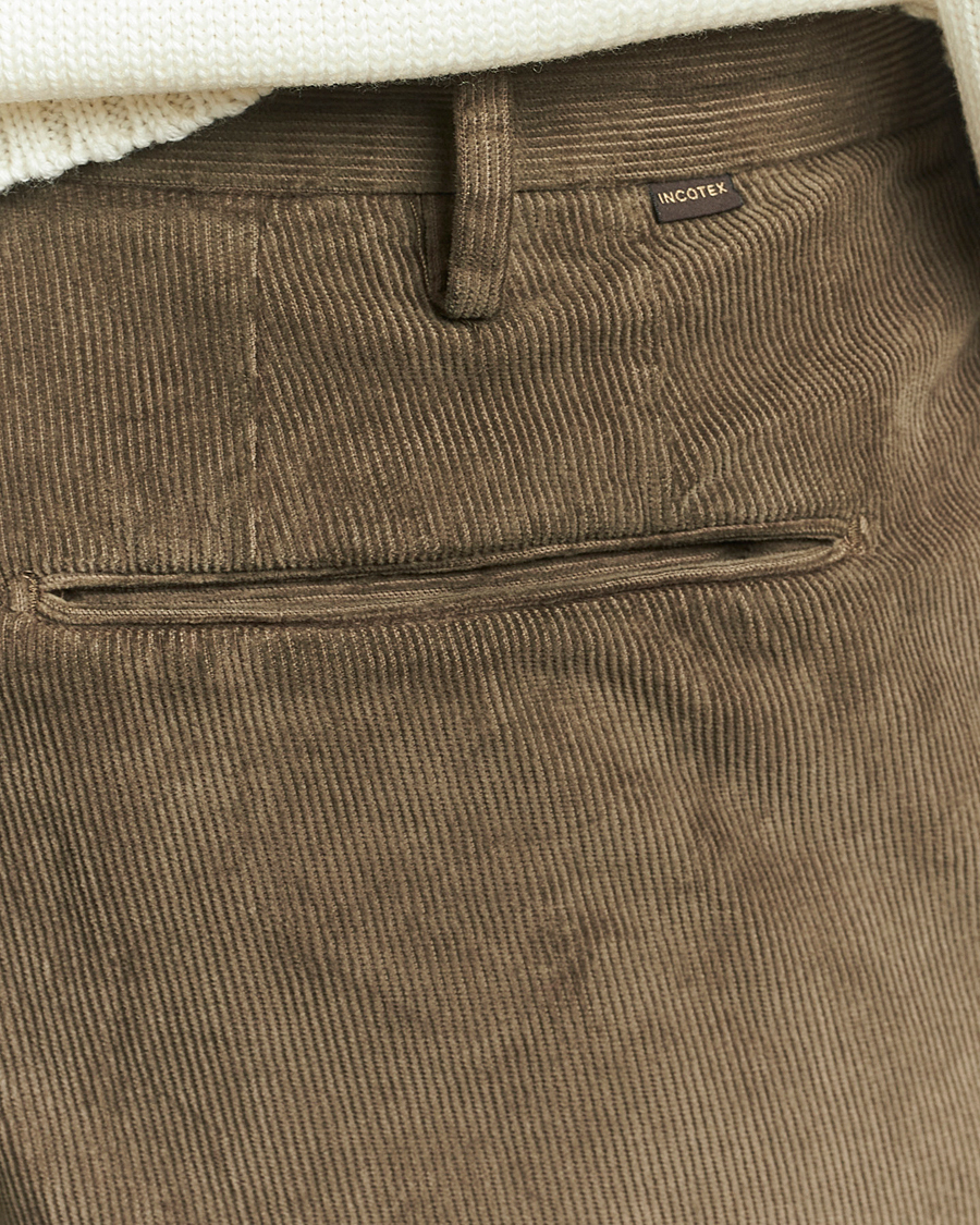 Herren | Hosen | Incotex | Slim Fit Baby Corduroy Trousers Taupe