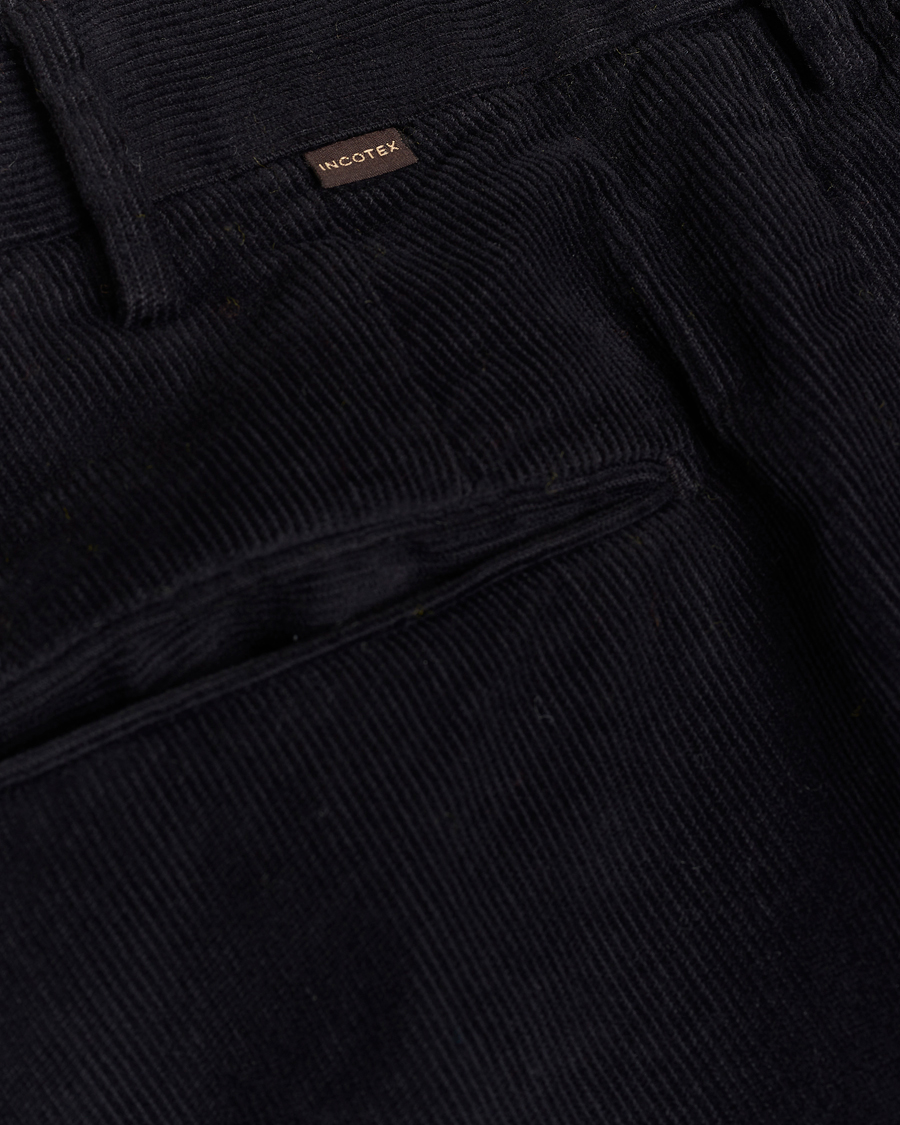 Herren | Hosen | Incotex | Slim Fit Baby Corduroy Trousers Navy
