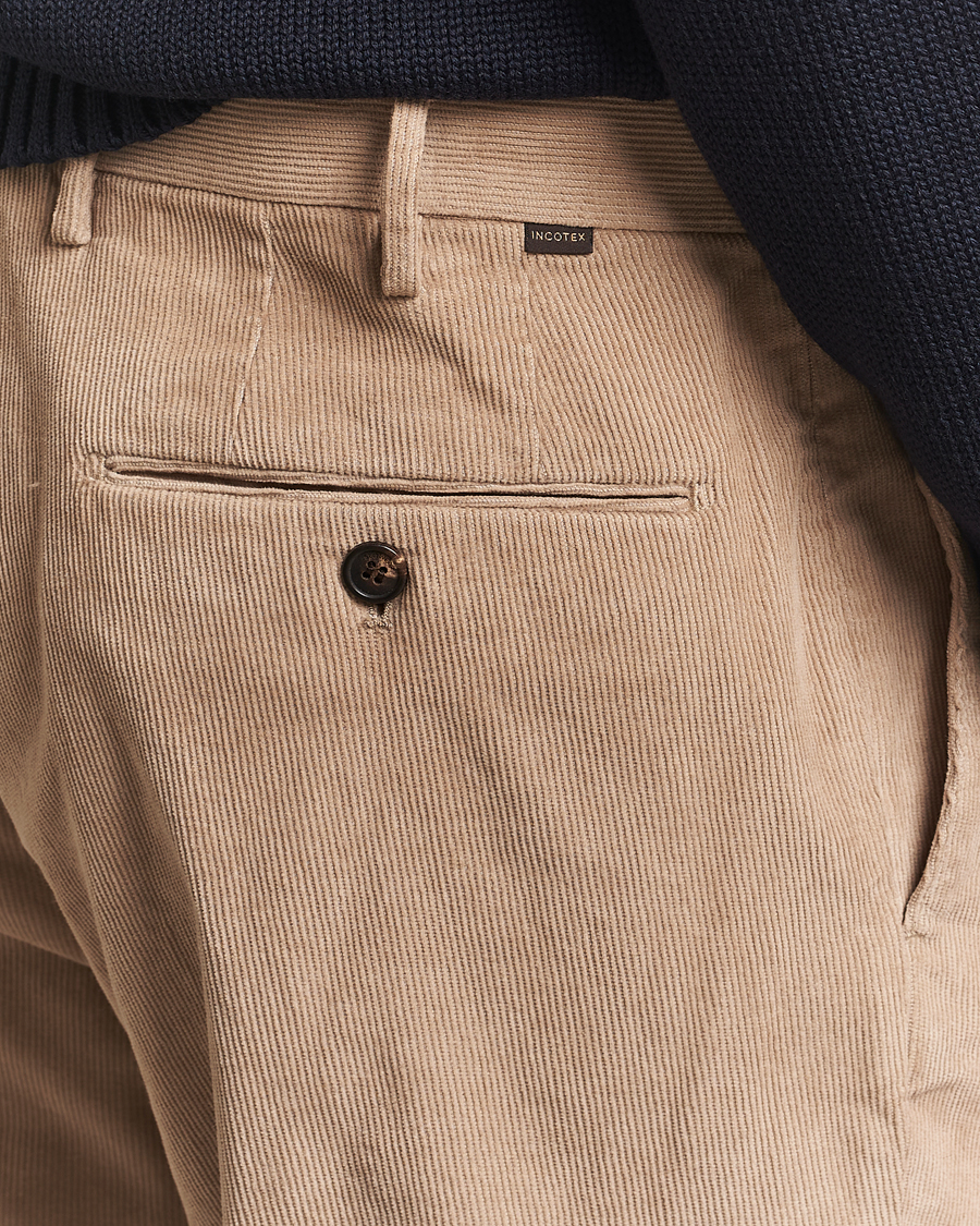 Herren | Hosen | Incotex | Regular Fit Baby Corduroy Trousers Beige
