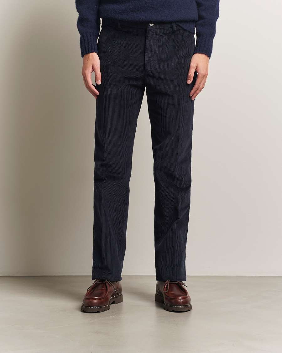 Herren | Hosen | Incotex | Regular Fit British Corduroy Trousers Navy