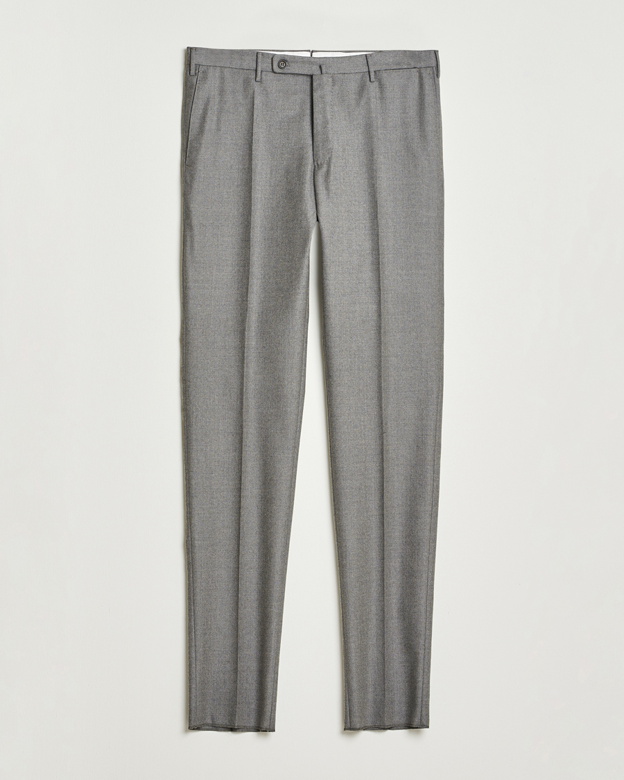 Herren | Hosen | Incotex | Regular Fit Worsted Flannel Trousers Light Grey