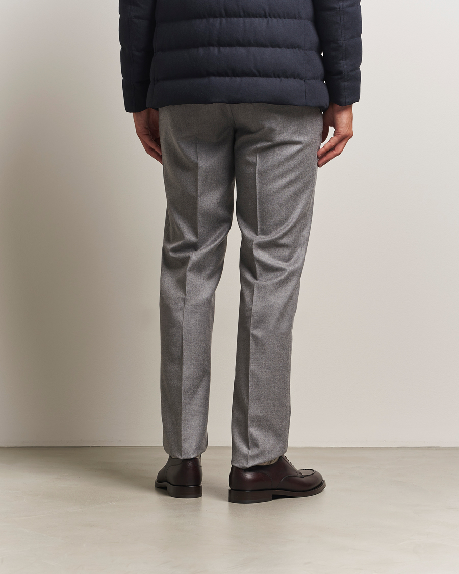 Herren | Hosen | Incotex | Regular Fit Worsted Flannel Trousers Light Grey
