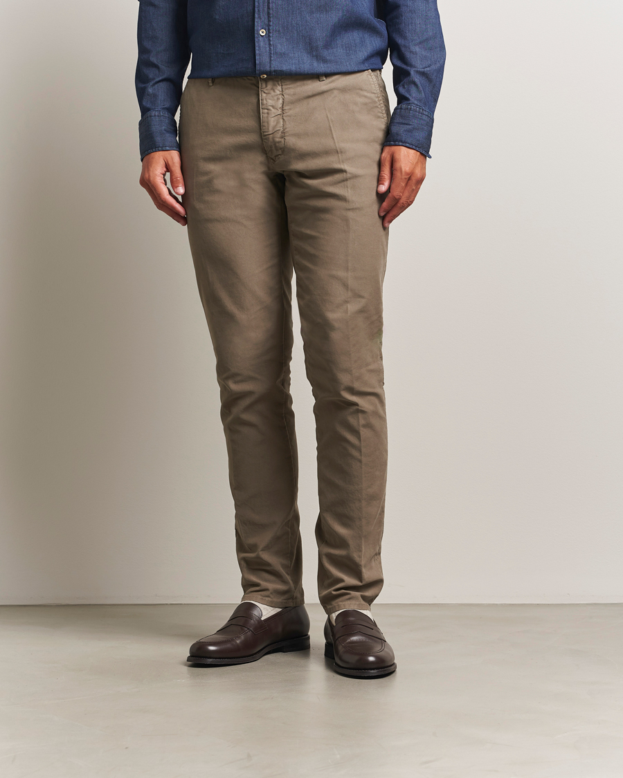 Herren | Hosen | Incotex | Slim Fit Garment Dyed Slacks Taupe
