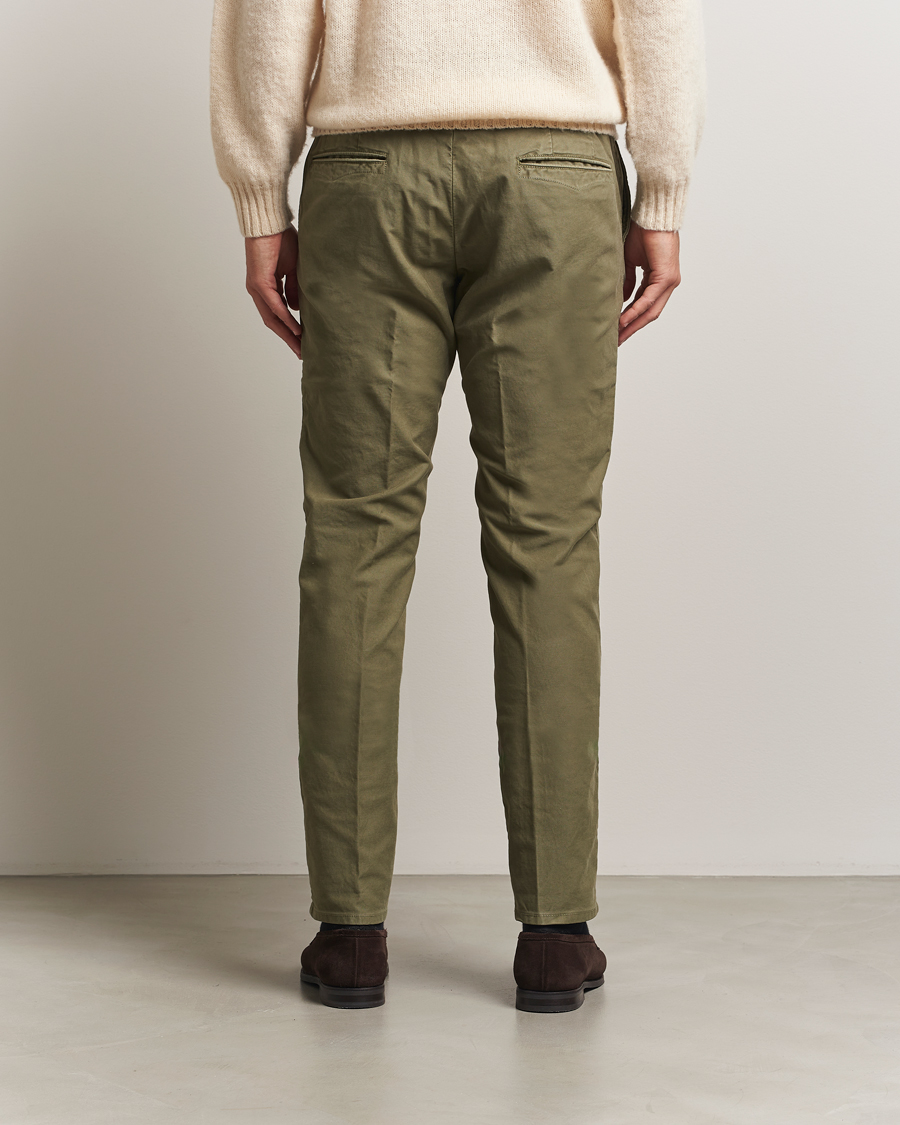 Herren | Hosen | Incotex | Slim Fit Garment Dyed Slacks Green