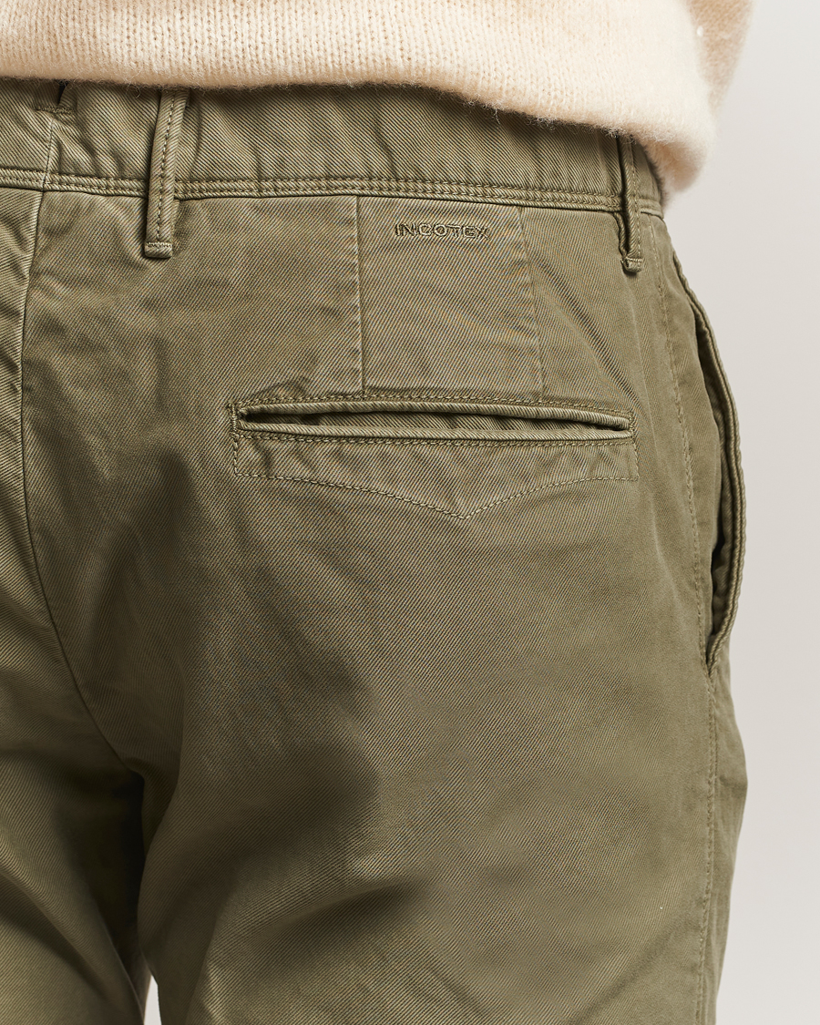 Herren | Hosen | Incotex | Slim Fit Garment Dyed Slacks Green
