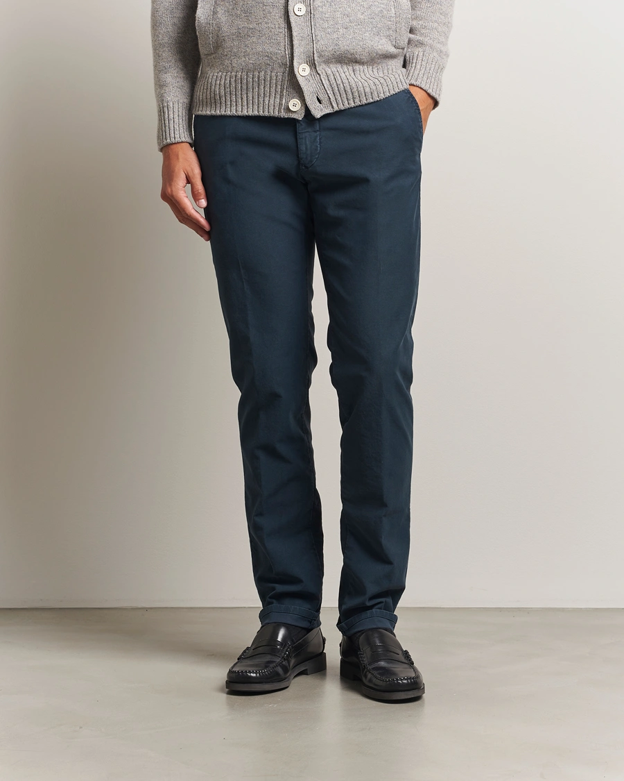 Herren | Hosen | Incotex | Slim Fit Garment Dyed Slacks Navy