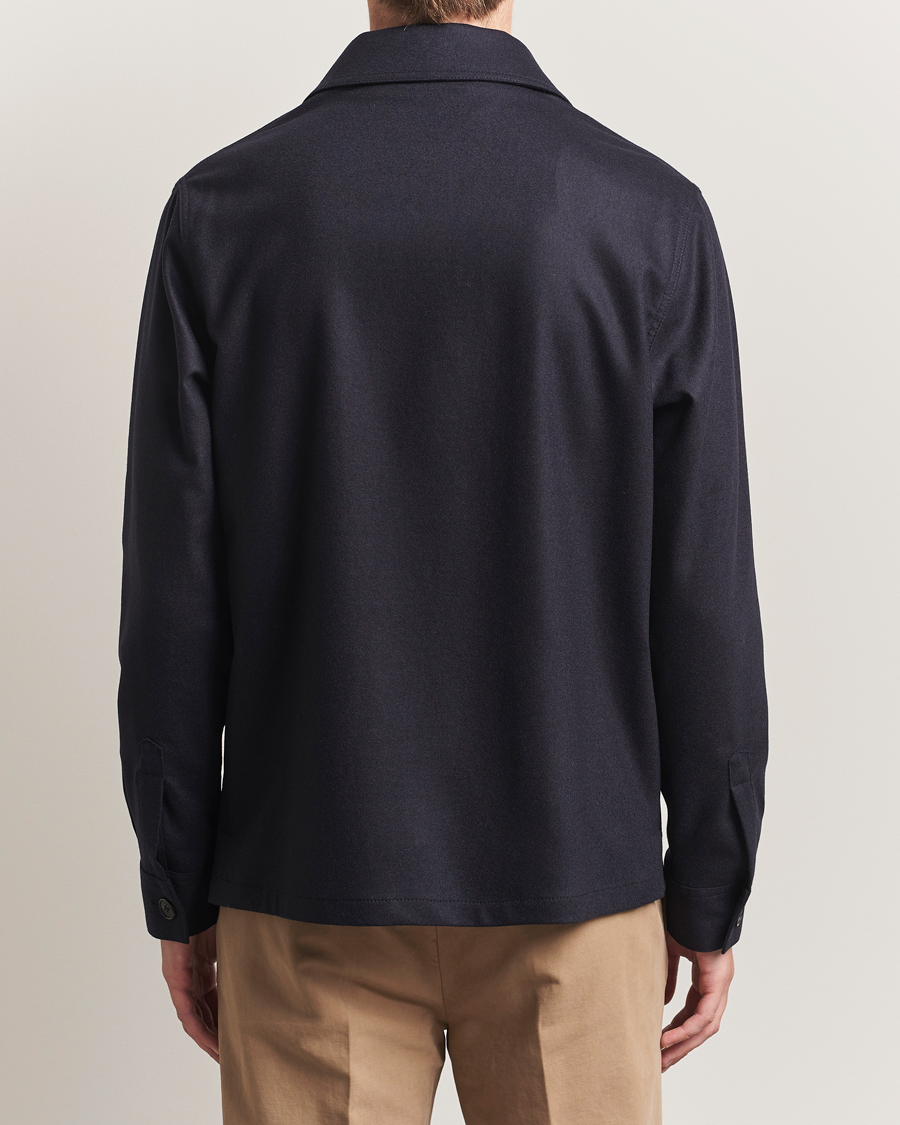 Herren | Hemden | Incotex | Flannel Overshirt Navy