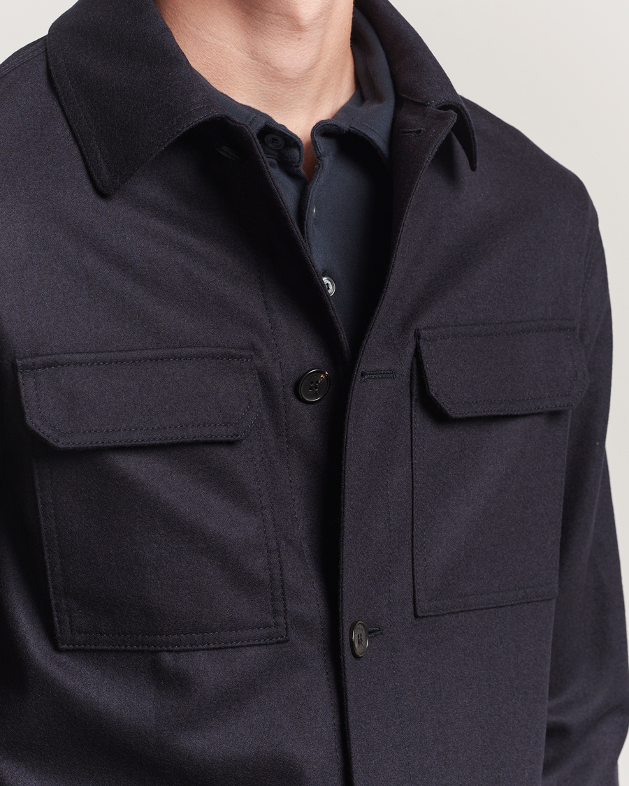 Herren | Hemden | Incotex | Flannel Overshirt Navy