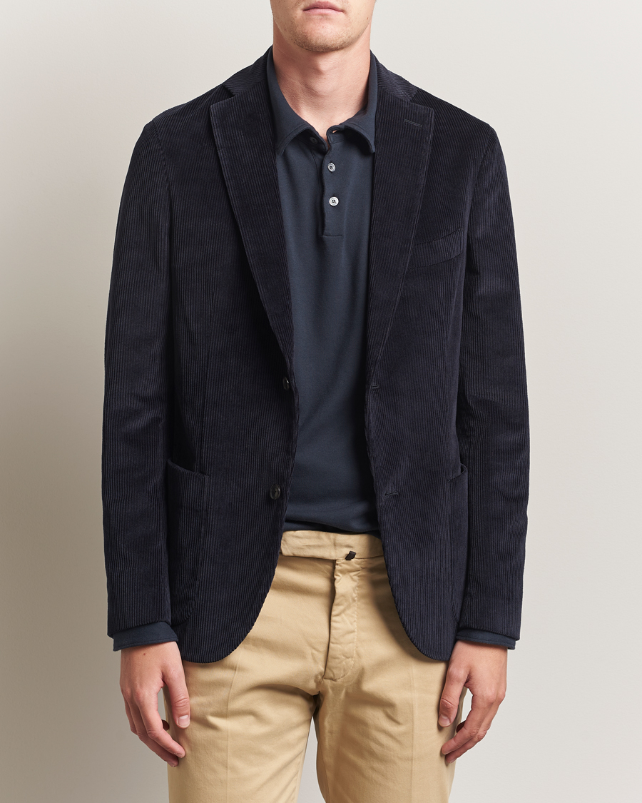 Herren | Sakkos | Incotex | Corduroy Blazer Navy