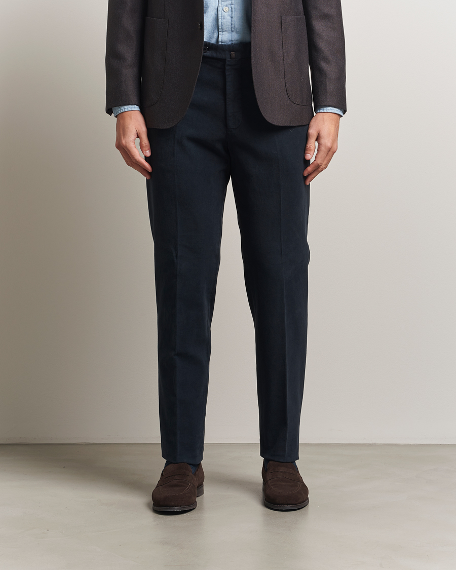 Herren | Hosen | Incotex | Regular Fit Moleskine Trousers Navy