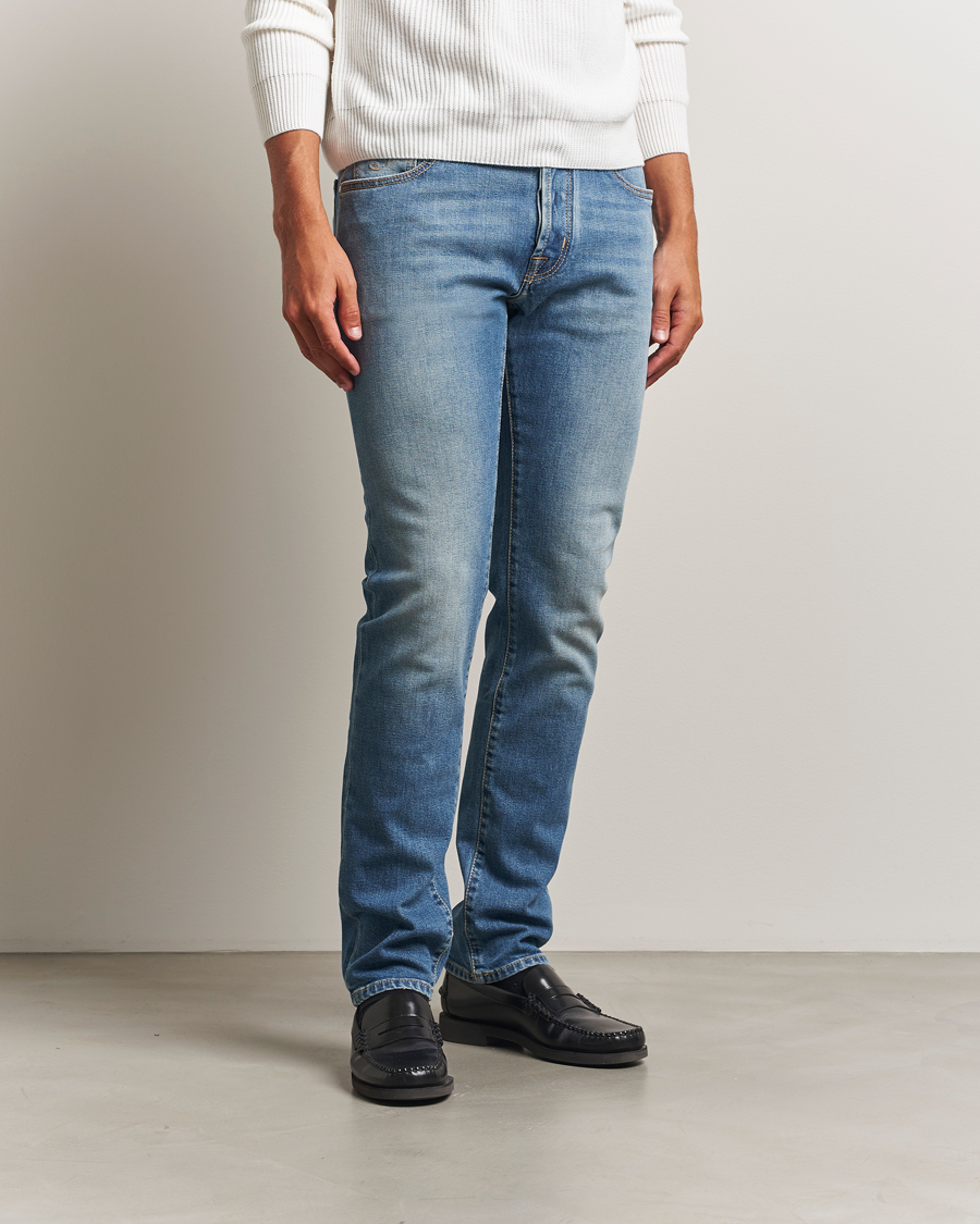 Herren | Jeans | Jacob Cohën | Bard Slim Fit Stretch Jeans Light Blue