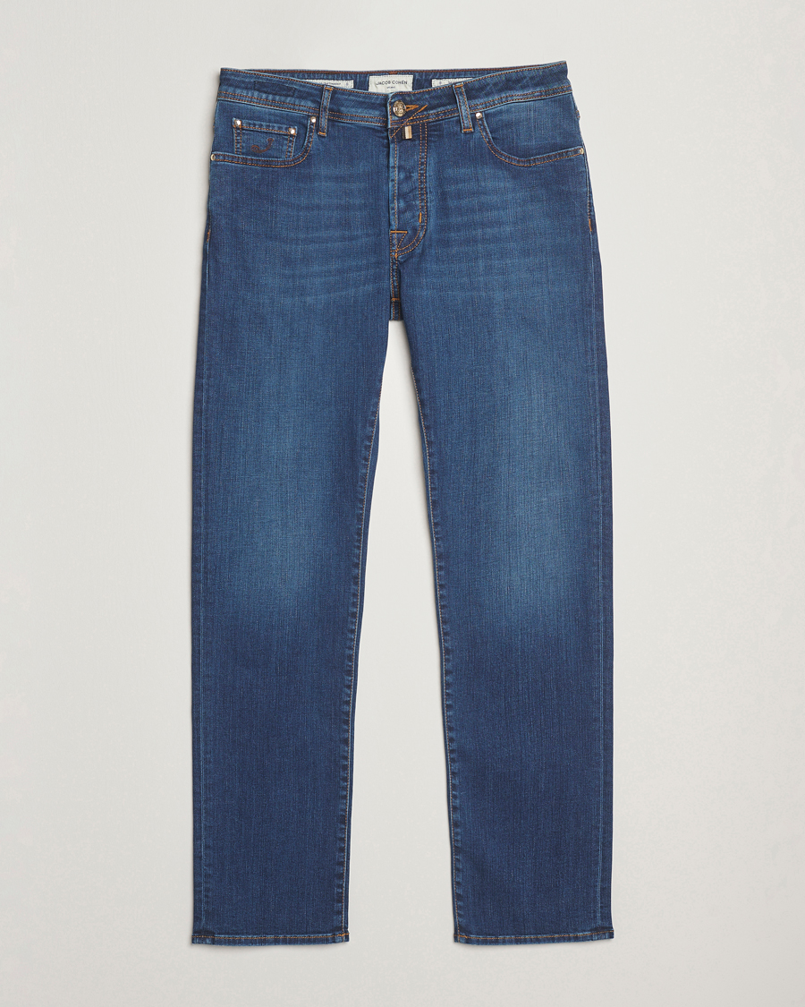 Herren | Jeans | Jacob Cohën | Bard Slim Fit Stretch Jeans Mid Blue
