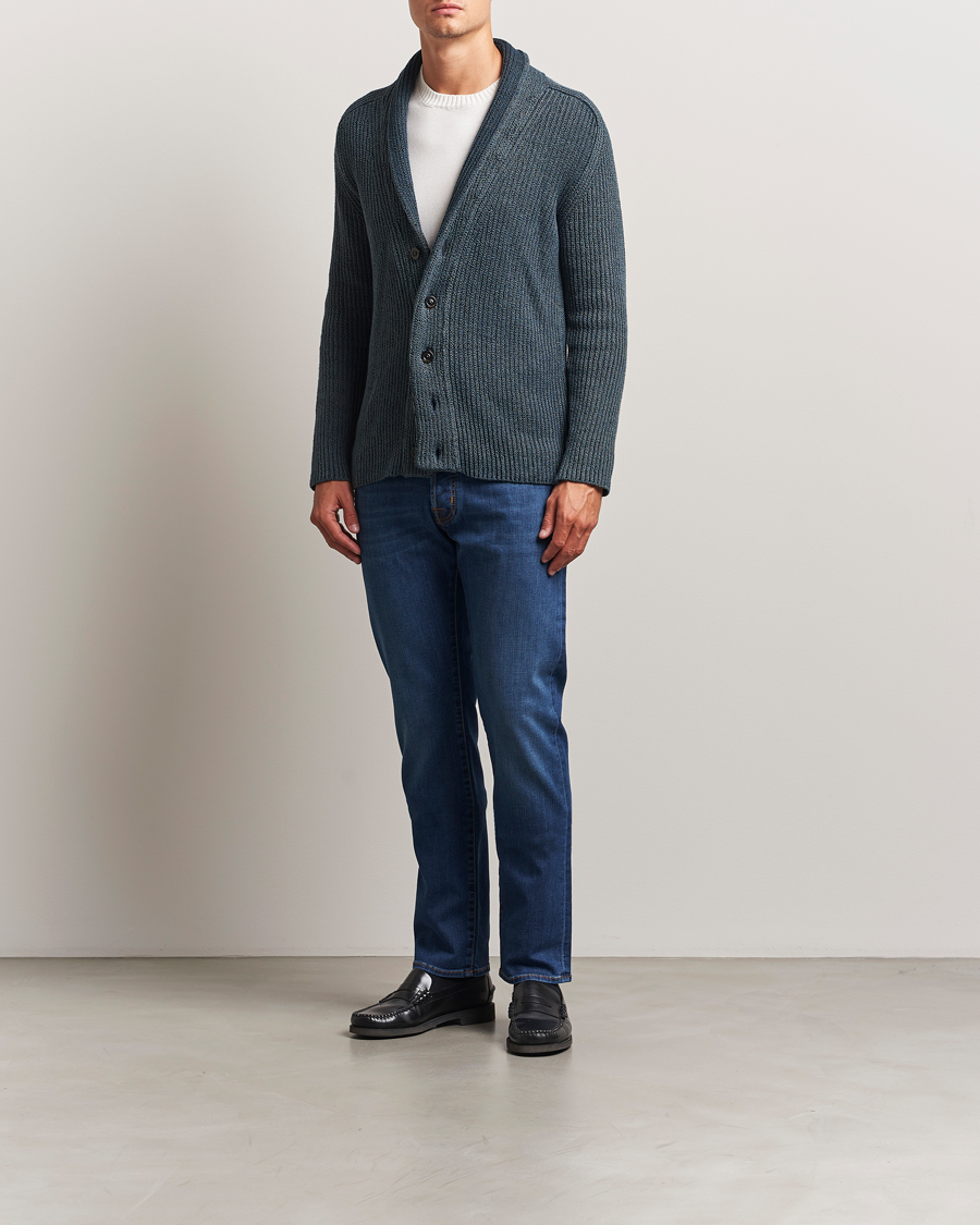 Herren | Jeans | Jacob Cohën | Bard Slim Fit Stretch Jeans Mid Blue