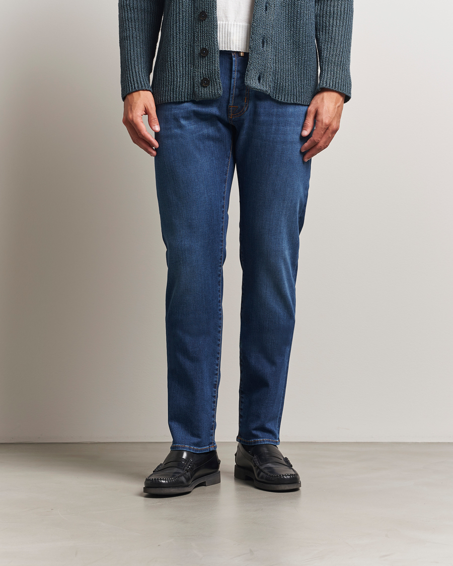 Herren | Jeans | Jacob Cohën | Bard Slim Fit Stretch Jeans Mid Blue